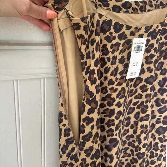⭐️ NEW Abercrombie & Fitch XS Petite Leopard Animal Print Midi Dress - Picture 5 of 10